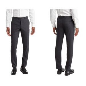 Original Penguin Charcoal Gray Birdseye Wool Trousers Size 36 Waist NWOT